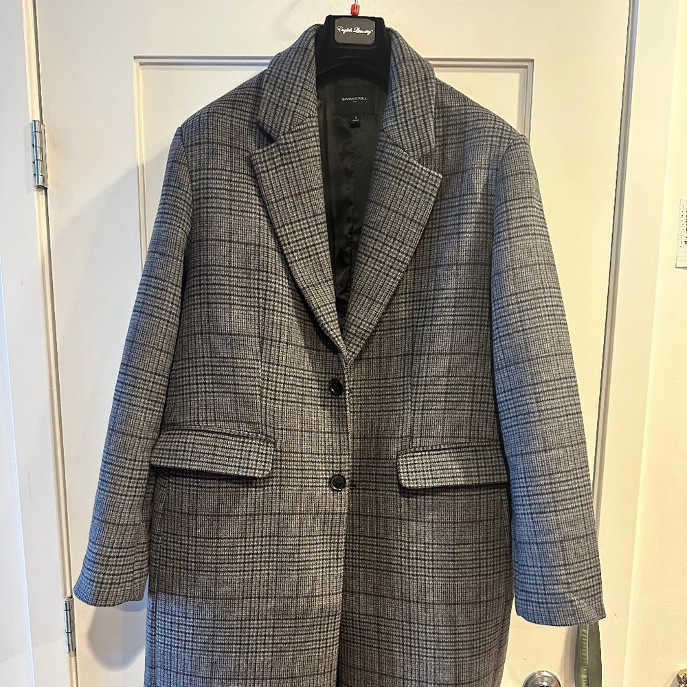 Banana Republic Wool Blend Printed Winter Coat